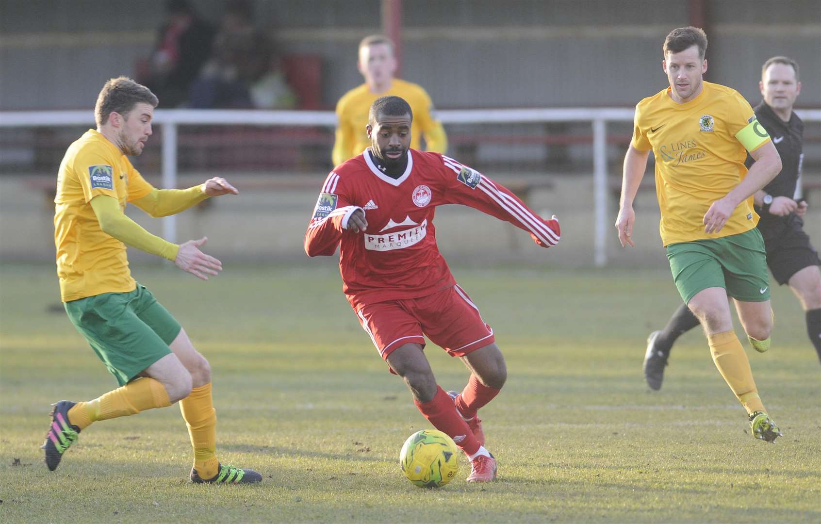 Ryan Palmer on the ball for Hythe Town Picture: Gary Browne