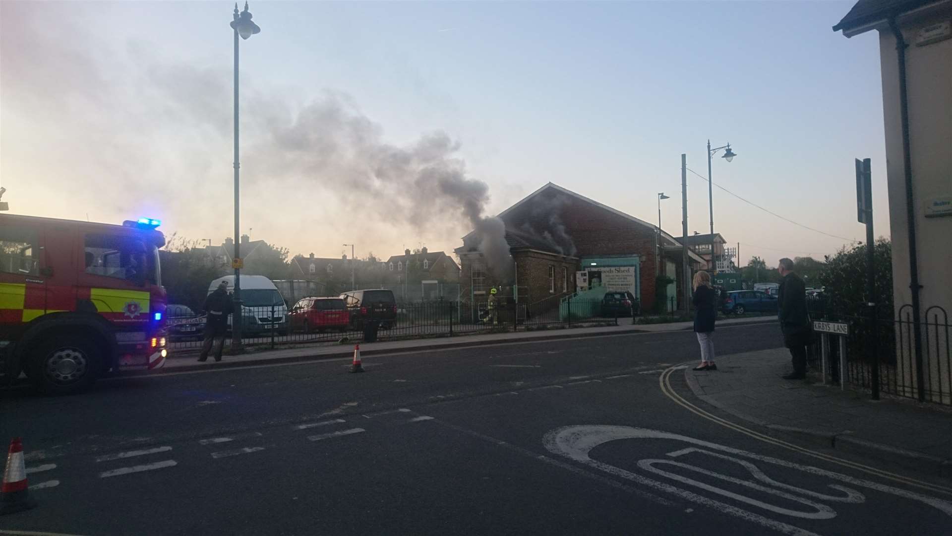 The Goods Shed on fire in Canterbury. Picture: Rachael Woods