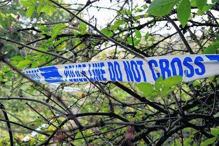 Scene - body found in woodland in Gillingham