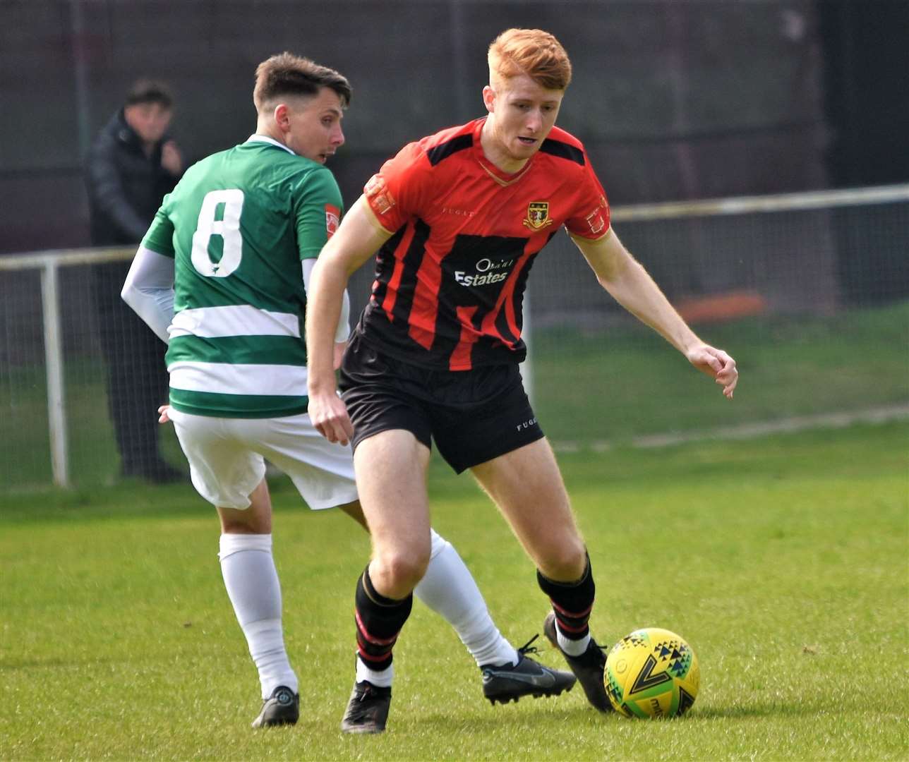 Harry Miller pays close attention during Sittingbourne's final match of the season Picture: Ken Medwyn