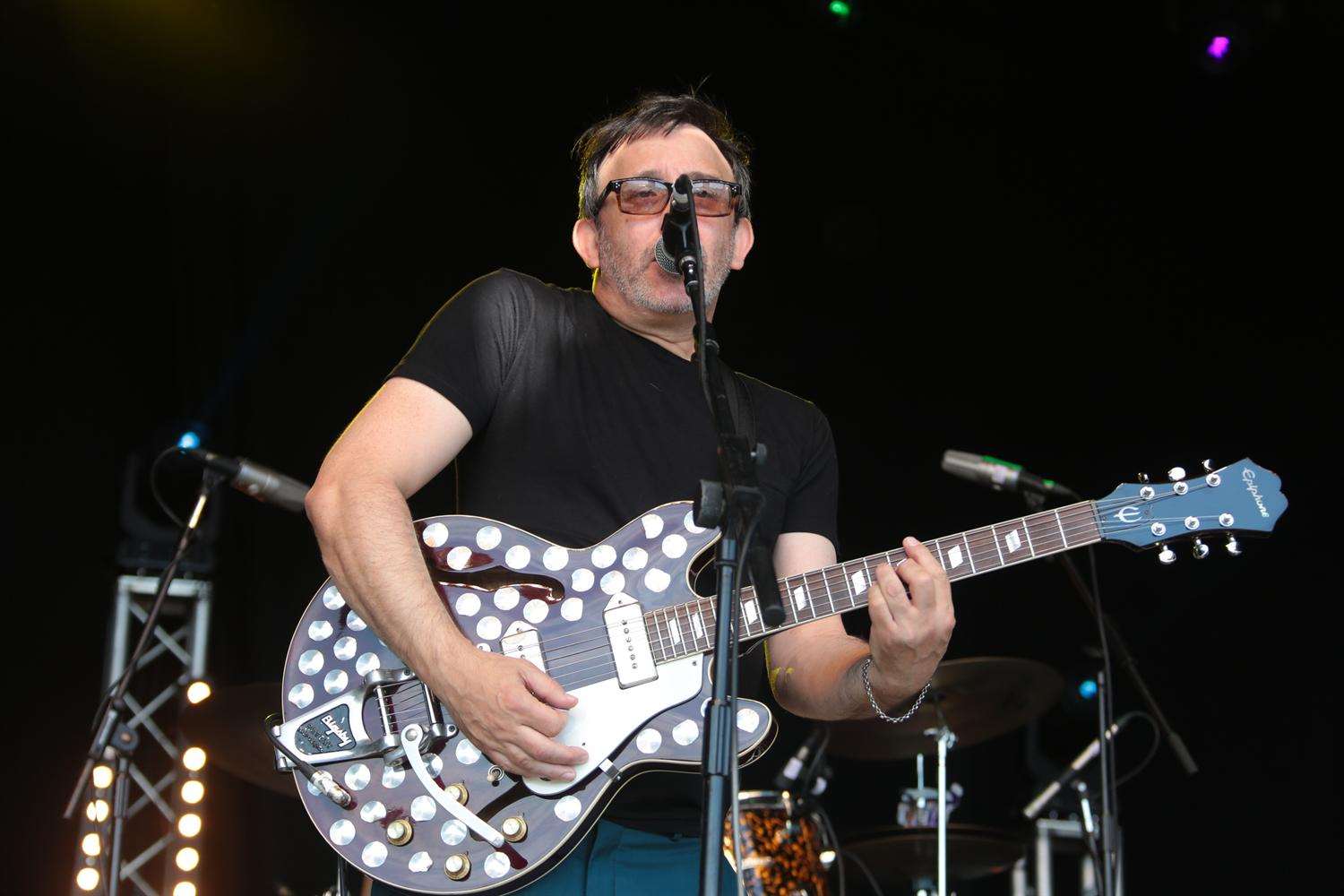 Ian Broudie of the Lightning Seeds takes to the stage.