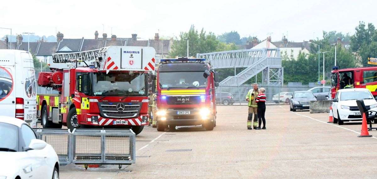 Fire at one of the Lepson's units in Gillingham. Picture: UKNiP