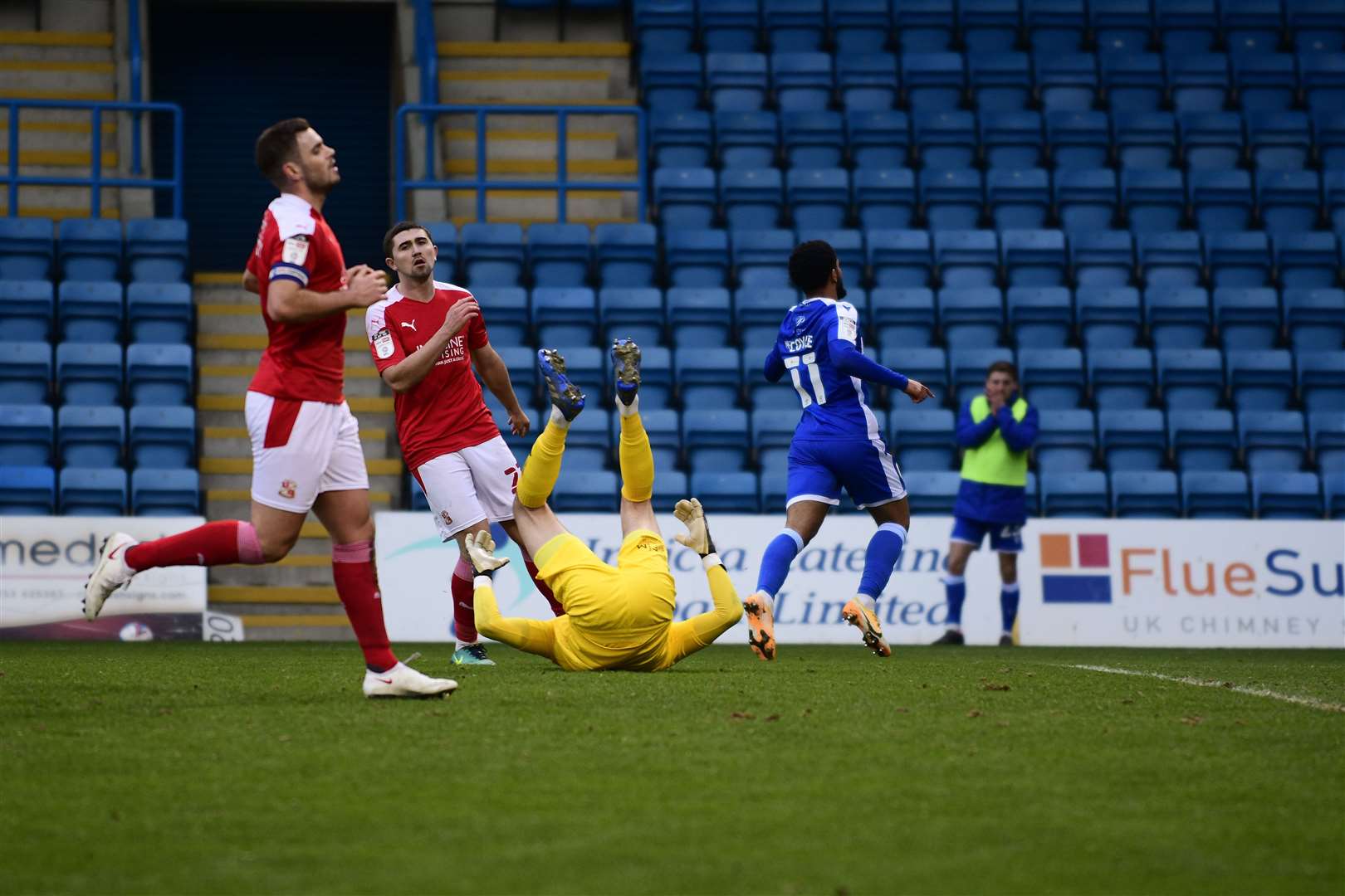 Trae Coyle seals with win with Gillingham's second goal Picture: Barry Goodwin