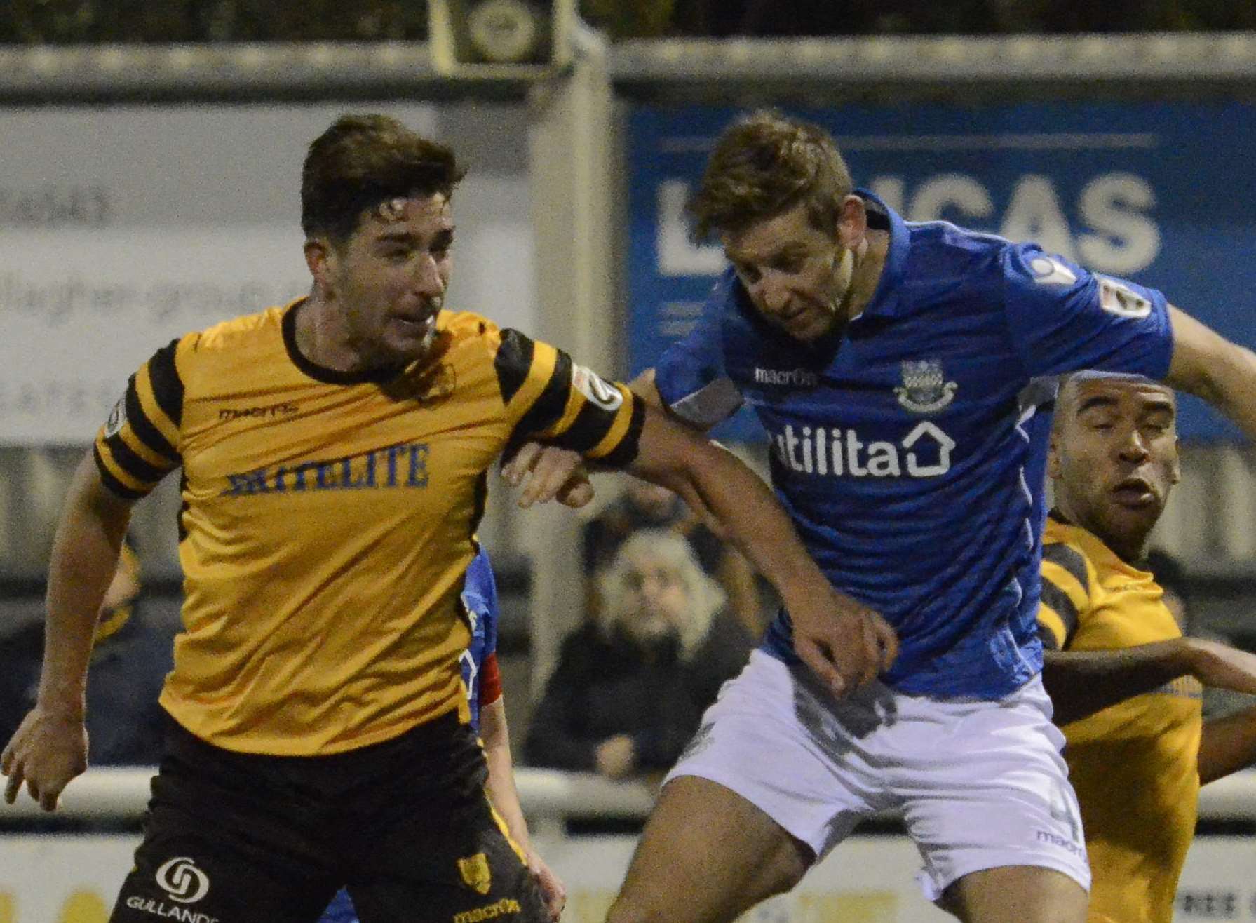 Maidstone midfielder Dan Sweeney in action against Eastleigh Picture: Chris Davey