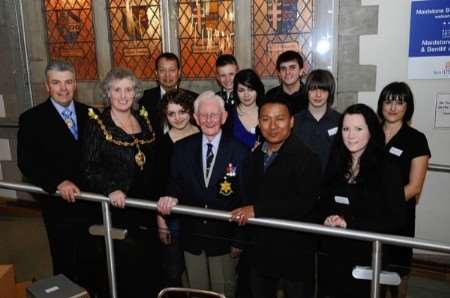 Youngsters and veterans with the Mayor of Maidstone, Cllr Denise Joy. Picture: Matthew Walker