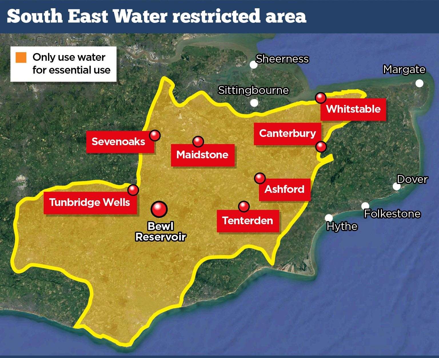 The parts of the south east where water restrictions will be introduced on June 26