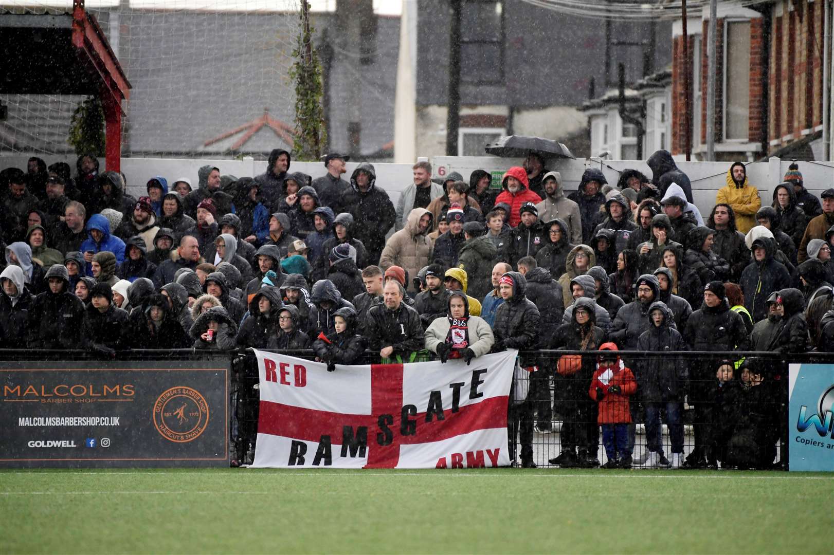 Ramsgate fans in the 3,000 crowd at Southwood. Picture: Barry Goodwin