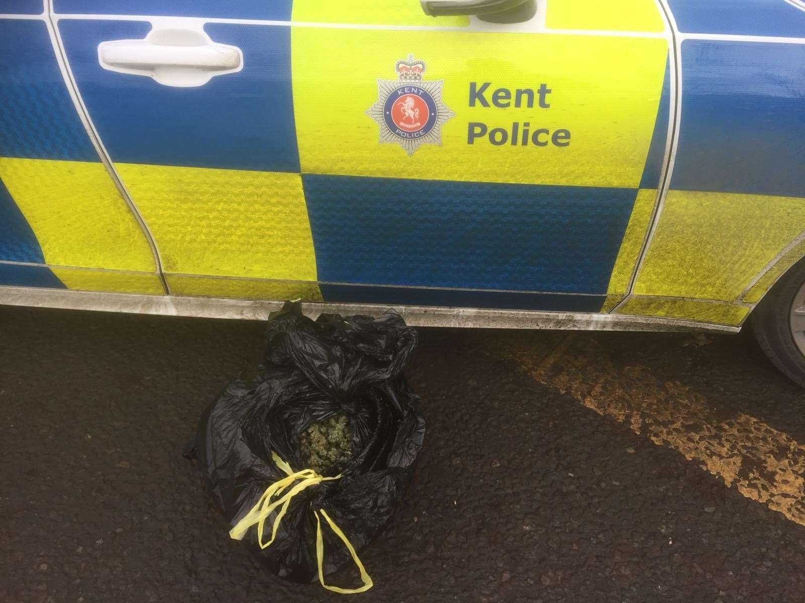 Kent Police has released a picture of some of the cannabis Picture: @kentpoliceroads