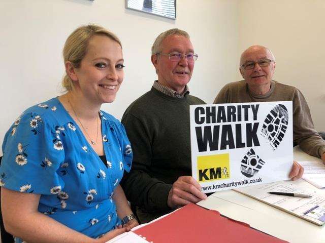 Sophie Wallace of the KM Charity Team with Steve Elms and Norman Springett of the Rotary Club of Maidstone Riverside (5518312)