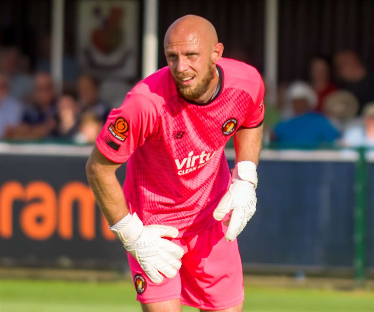 Ebbsfleet goalkeeper Mark Cousins made a super stoppage-time save to preserve a point. Picture: Ed Miller/EUFC