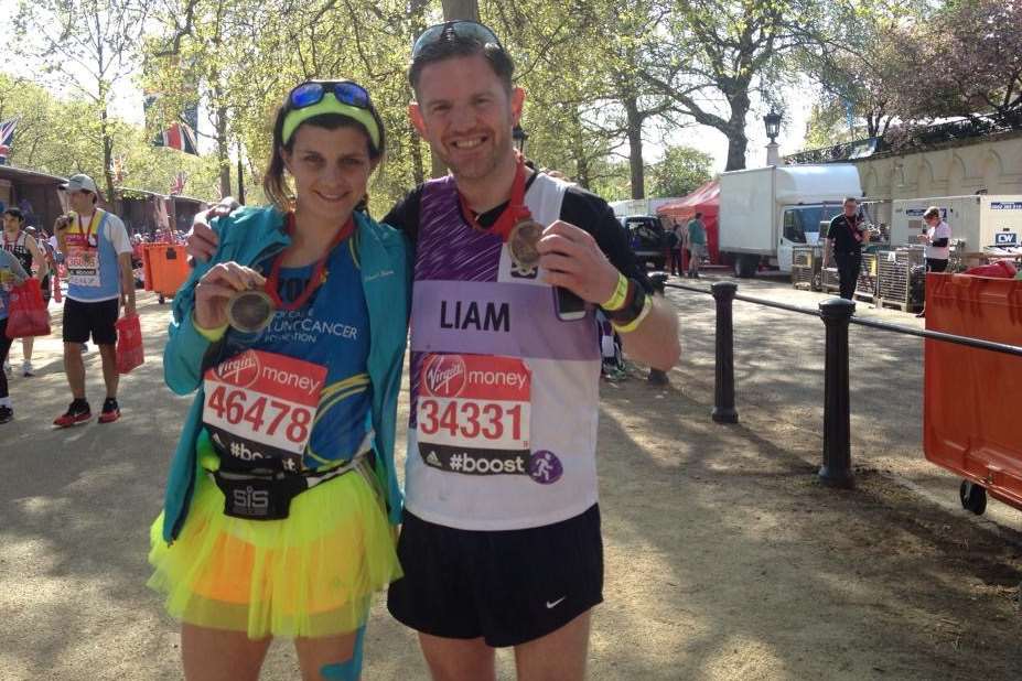 Zoe and Liam at last year's London Marathon