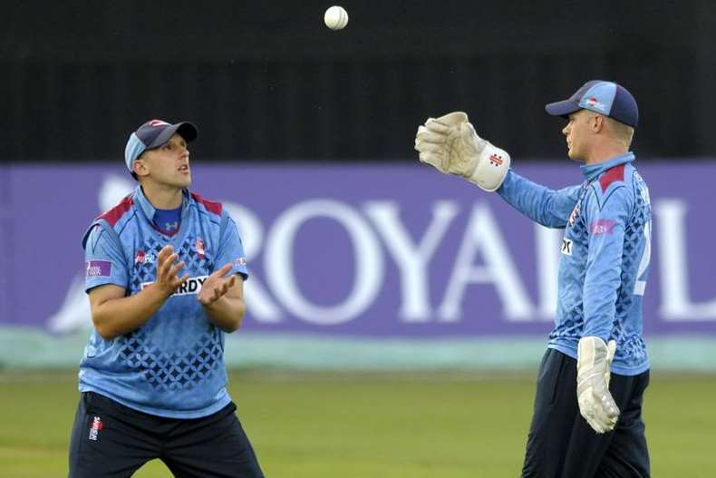 James Tredwell and Sam Billings in action against Sussex. Picture: Barry Goodwin