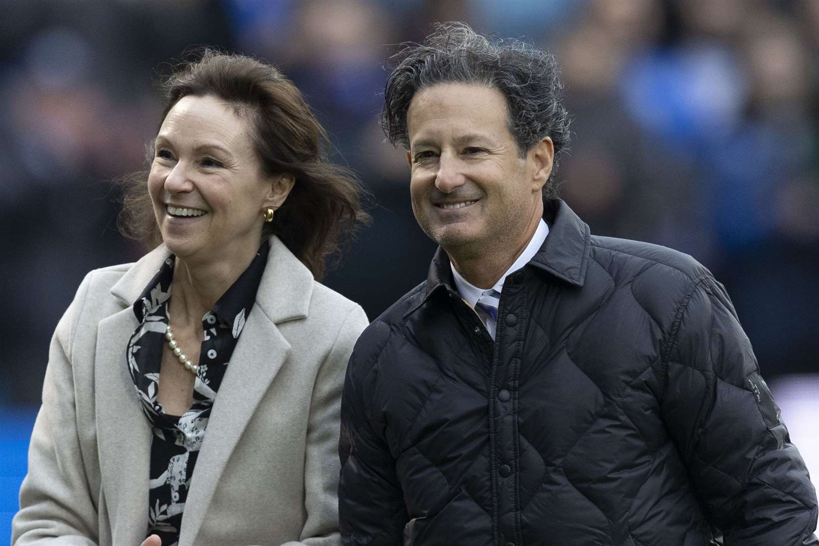 Brad Galinson and wife Shannon at last week's FA Cup game between Gillingham and Leicester City