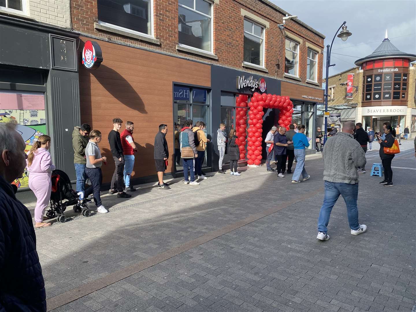 A queue is already forming outside the new Wendy's branch in Week Street, Maidstone