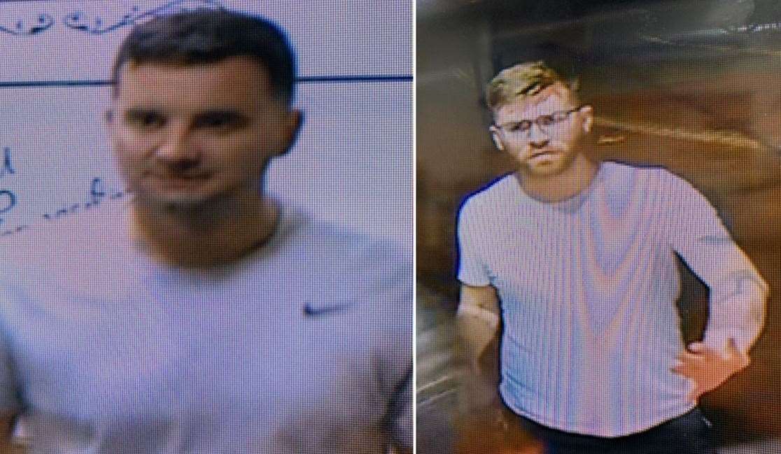 Police are seeking these two men in connection with an assault in Ashford's High Street