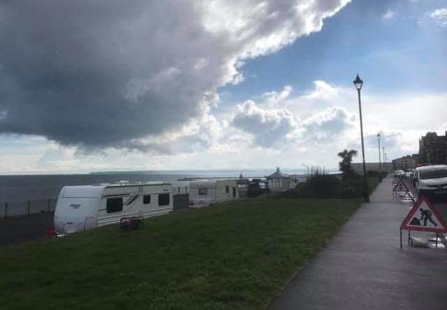 Travellers have pitched up the East Cliff in Ramsgate. Picture: Sarah Thomas (8263066)