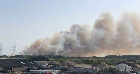 Smoke from the blaze could be seen for miles. Picture: Ashley Noonan