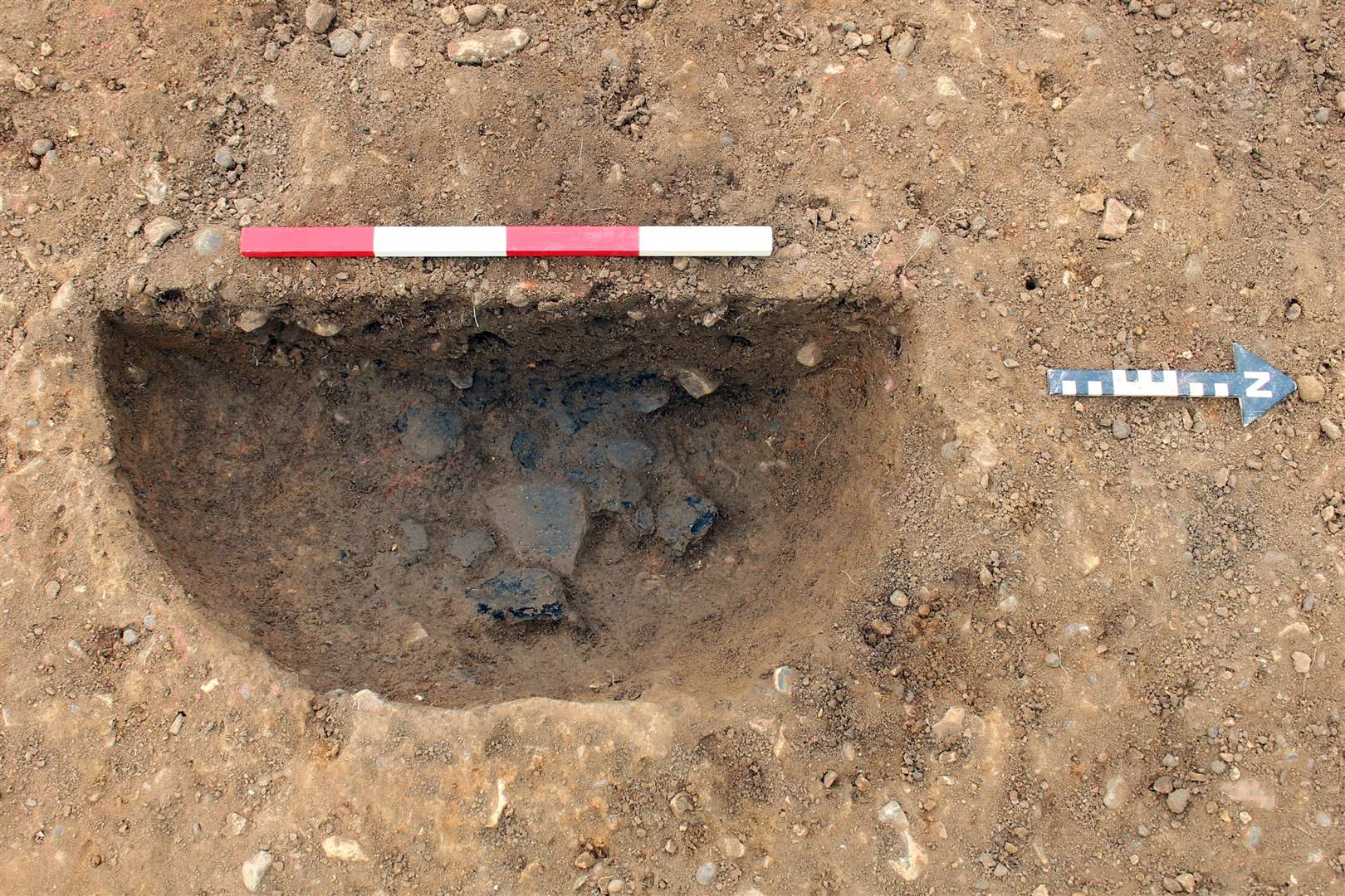 A Bronze Age domestic rubbish pit dug up on the site on the outskirts of Herne Bay. Picture: Cotswold Archaeology