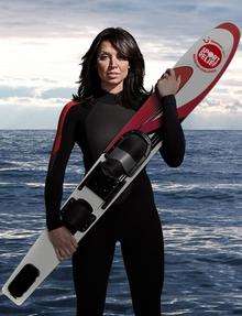Christine Bleakley, who is attempting to waterski the Channel for Sport Relief. Photo courtesy of the BBC.