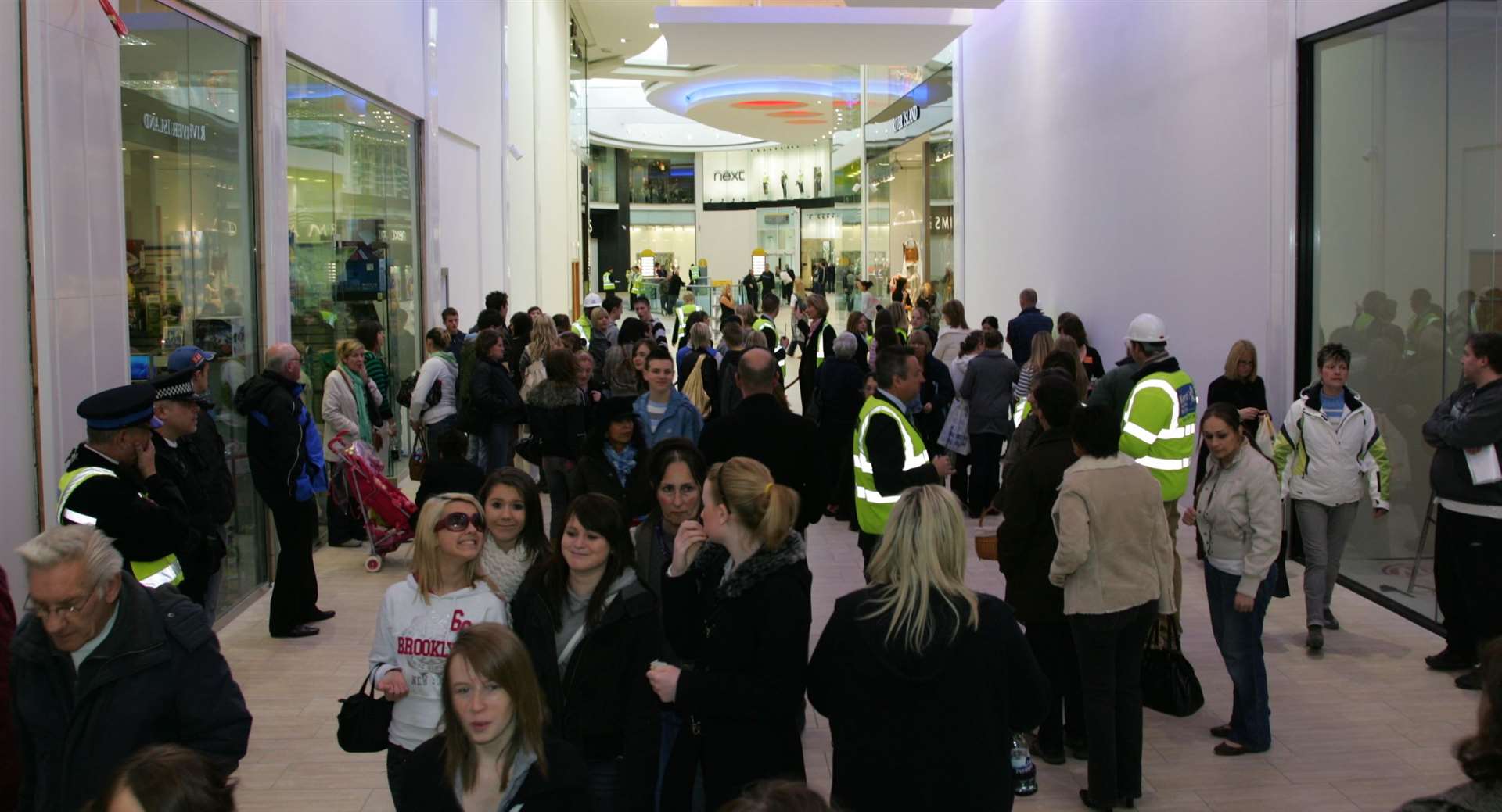Shoppers inside the new extension in March 2008