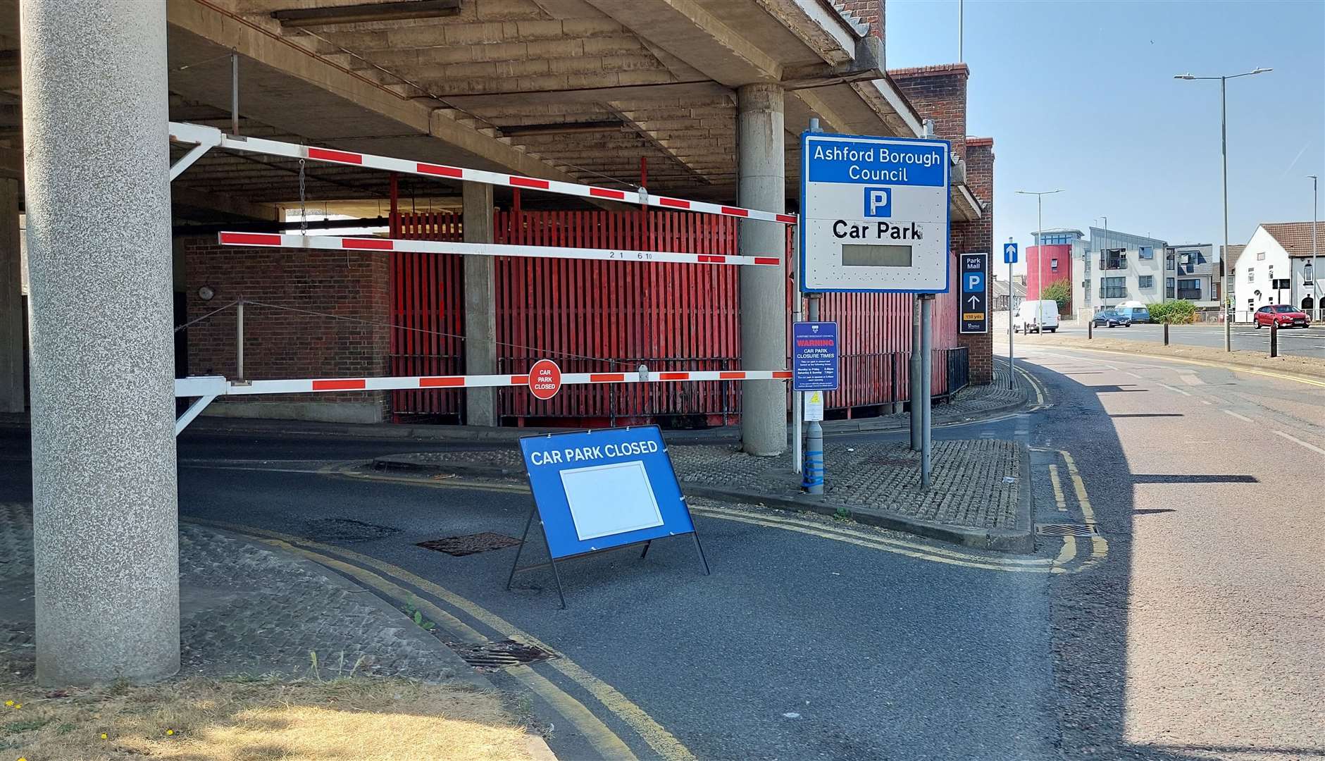 The site is closed but some cars remain inside