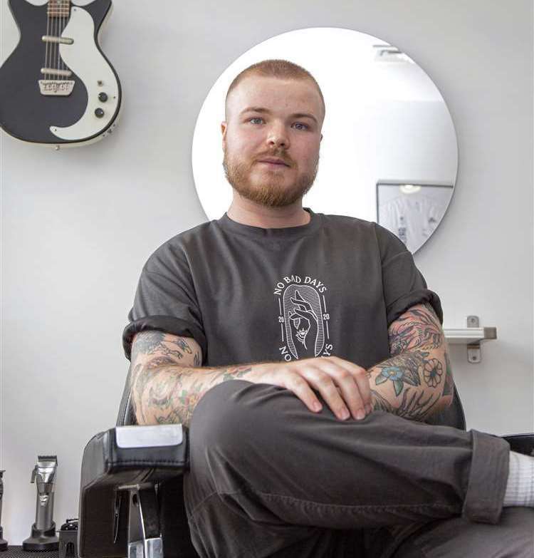 Jake Cox at No Bad Days barbershop in St Mary's Island