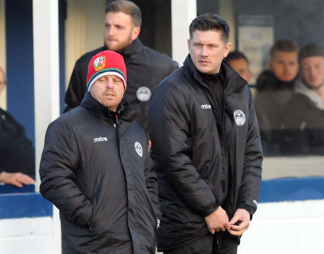 Sam Denly (right) with assistant manager Gavin Theze Picture: Wayne McCabe