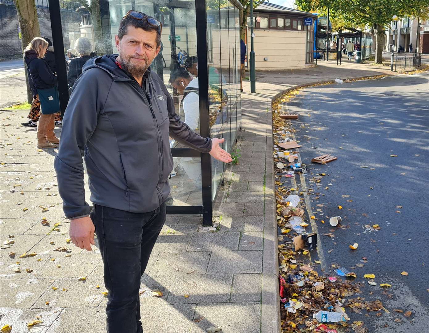 Cycles UK manager Adam Hopkins says the street outside his shop in Canterbury is blighted by litter