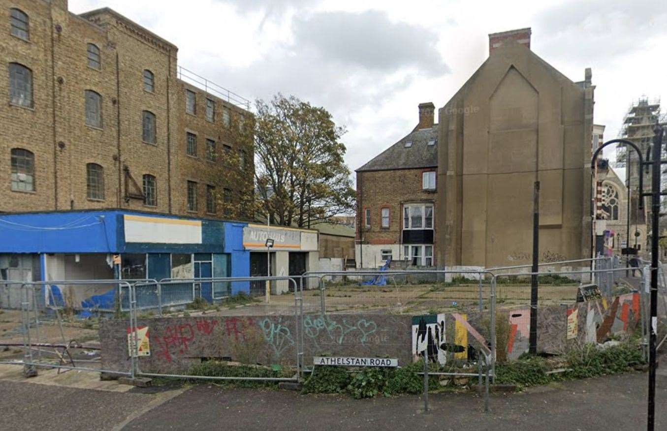 The patch of land on the corner of Northdown Road and Athelstan Road is currently unused. Picture: Google