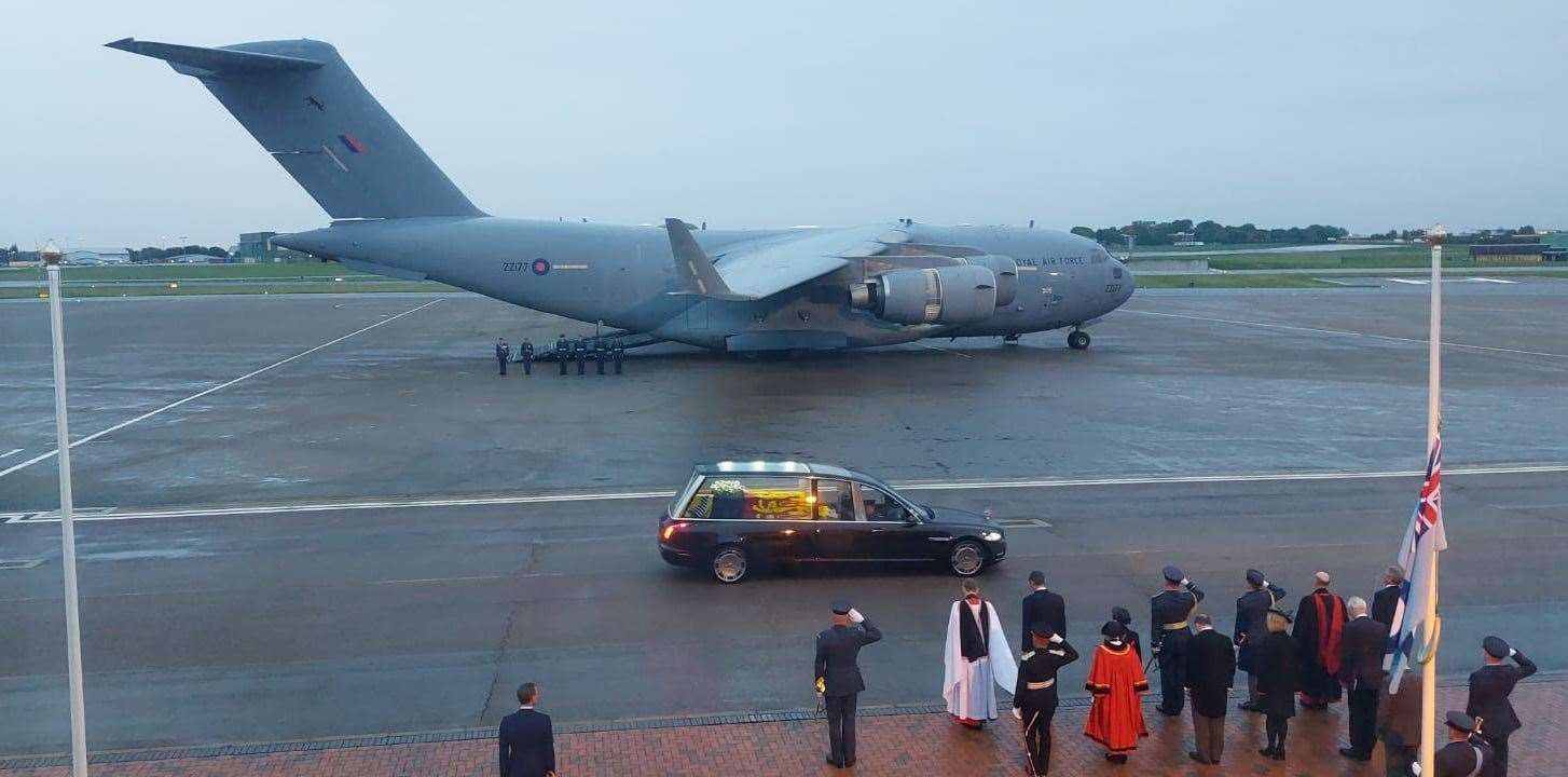 Air Vice Marshall Giles Legood was among the party receiving the Queen's coffin at RAF Northolt
