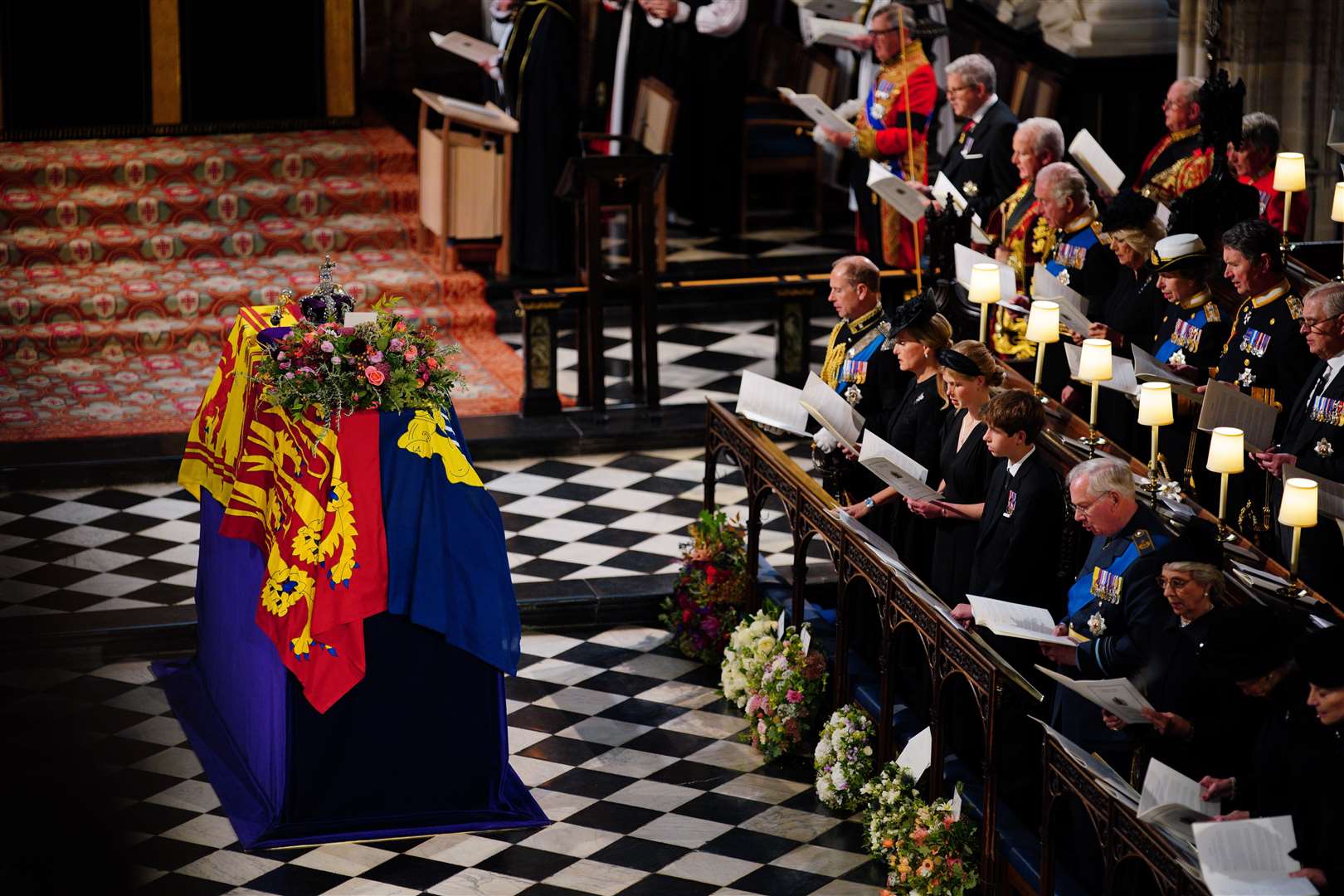 Members of the royal family during the Committal Service for Queen Elizabeth II at St George's Chapel in Windsor Castle. Picture: PA