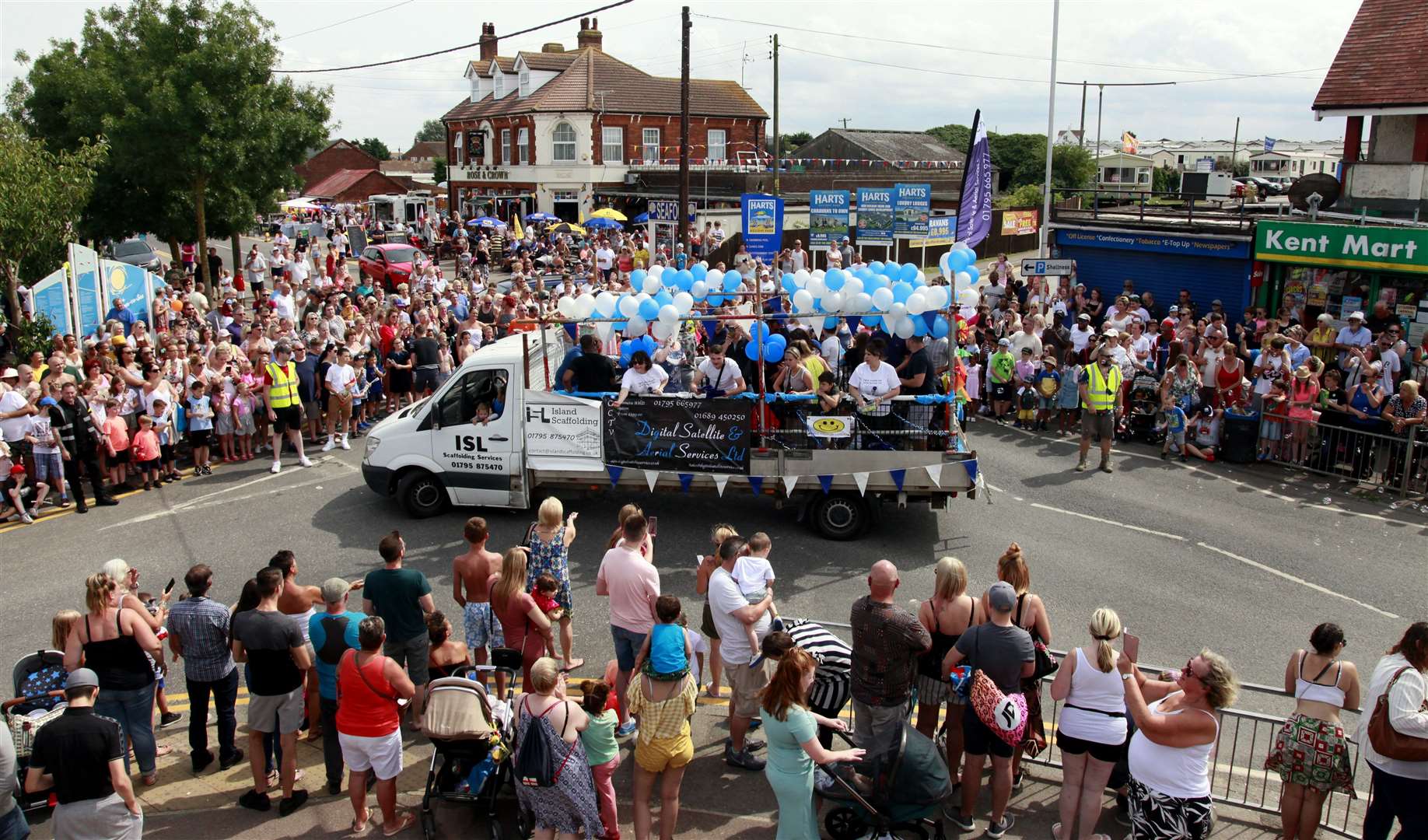 Spectators line the streets for the 2019 Leysdown Carnival. Picture: Sean Aidan