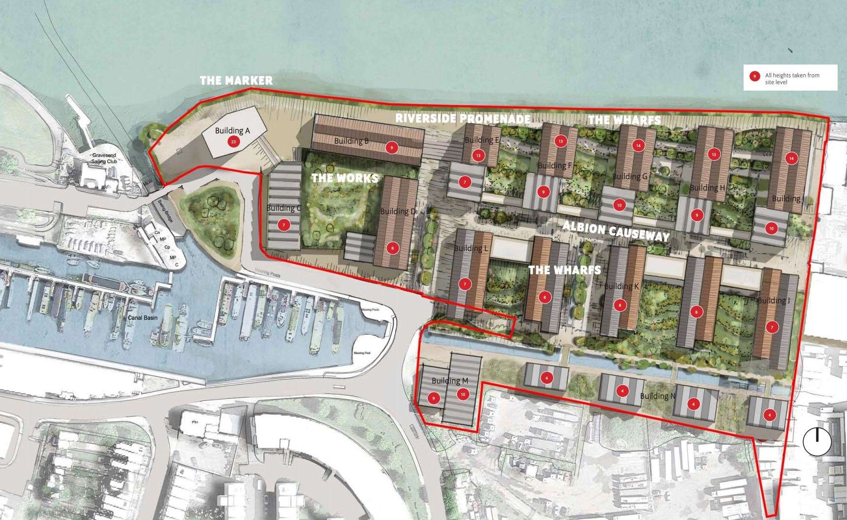 How developers expect to see the Albion Waterside Development in Gravesend laid out. Picture: JPT / Joseph Homes