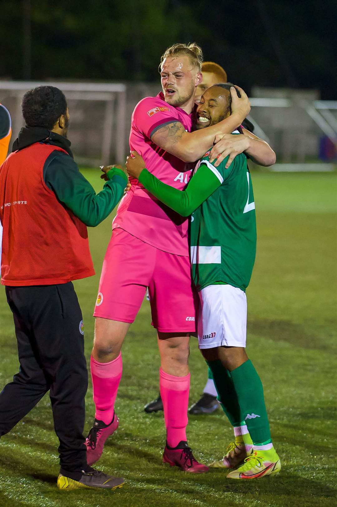 Jordan Carey and Bradley Simms hope to be celebrating again this weekend Picture: Ian Scammell