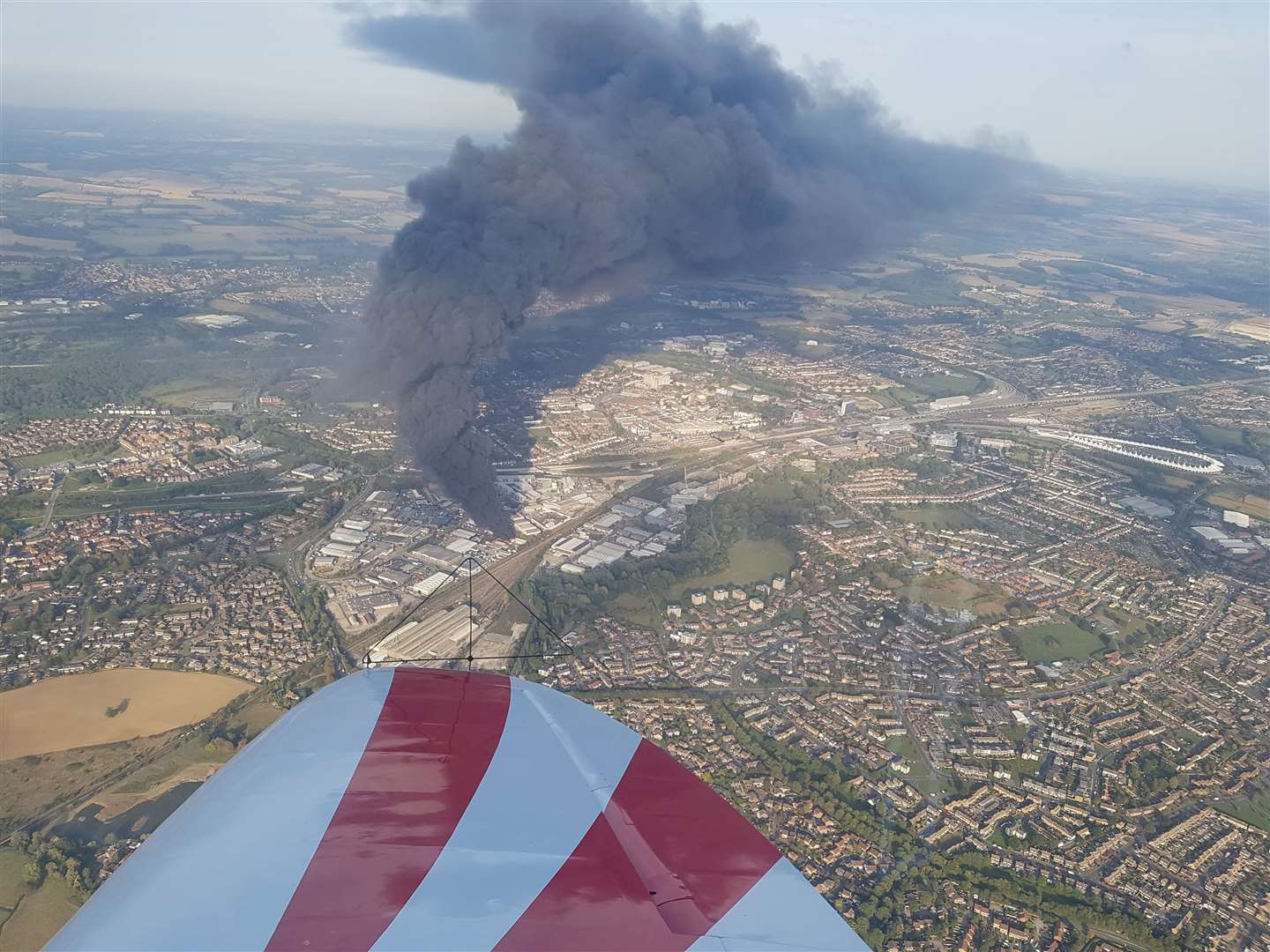 Aerial photo of the fire. Photo: Michael Wynne