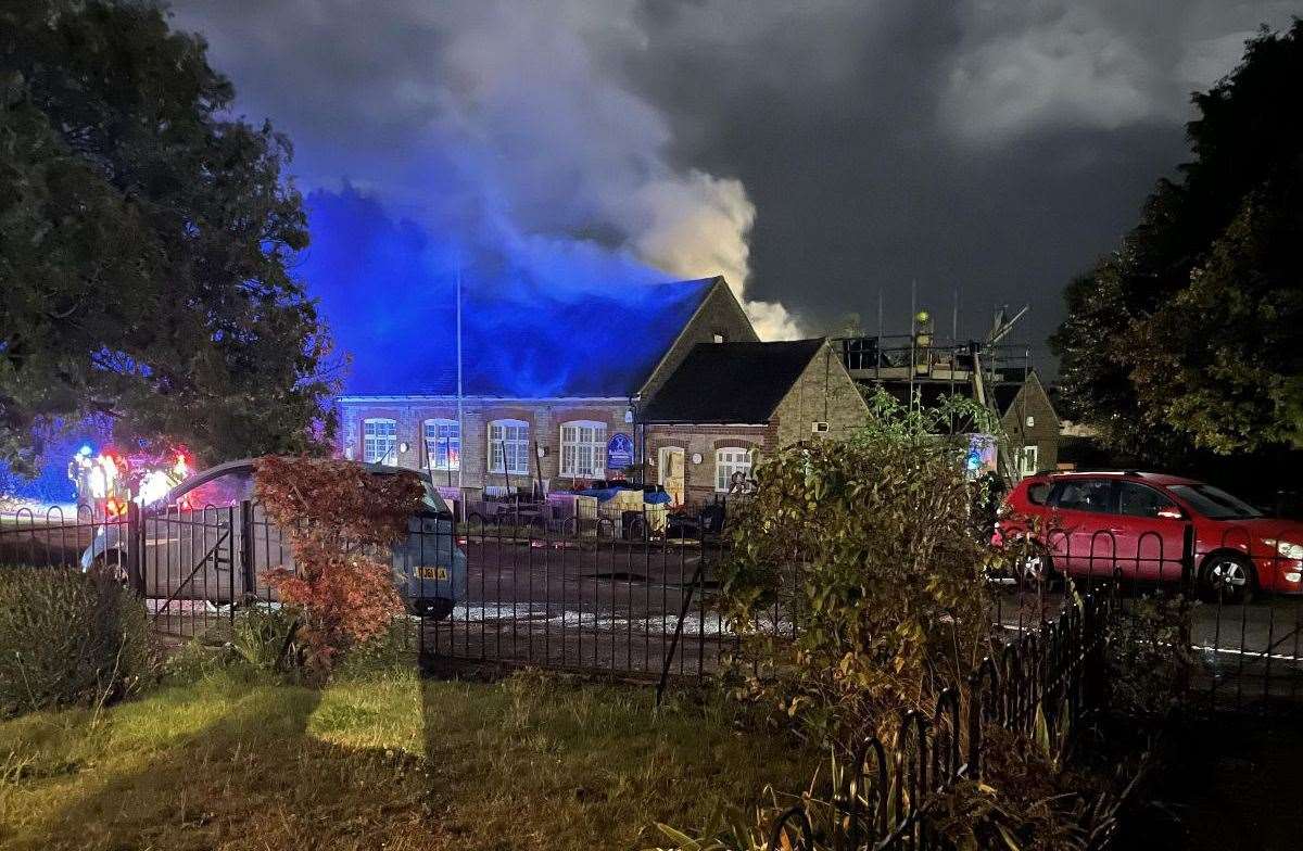 The scene of the fire at Rodmersham Primary School, Sittingbourne. Picture: Lucy Winzer
