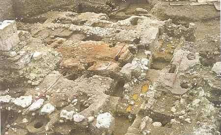 The remains of a Saxon church uncovered and recorded by arhcaeologists led by Brian Philp