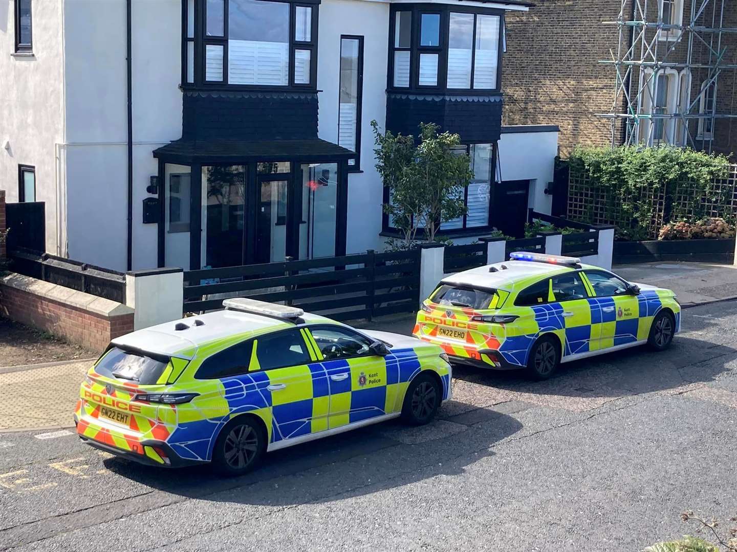 Police cars were spotted in Marine Parade, Sheerness this morning. Picture: John Nurden