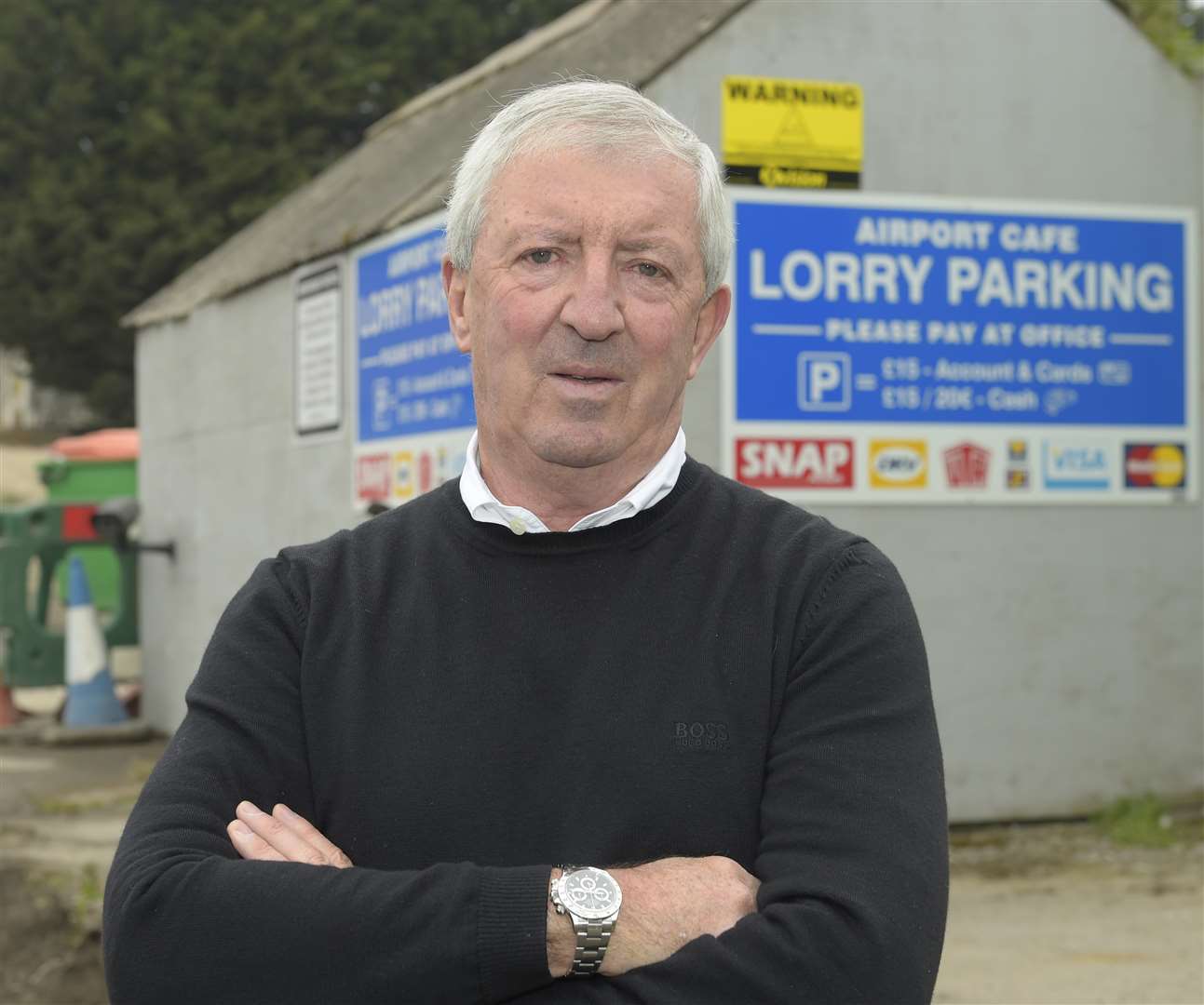 Pat Breen, who is co-owner of the Airport Cafe next to the lorry park