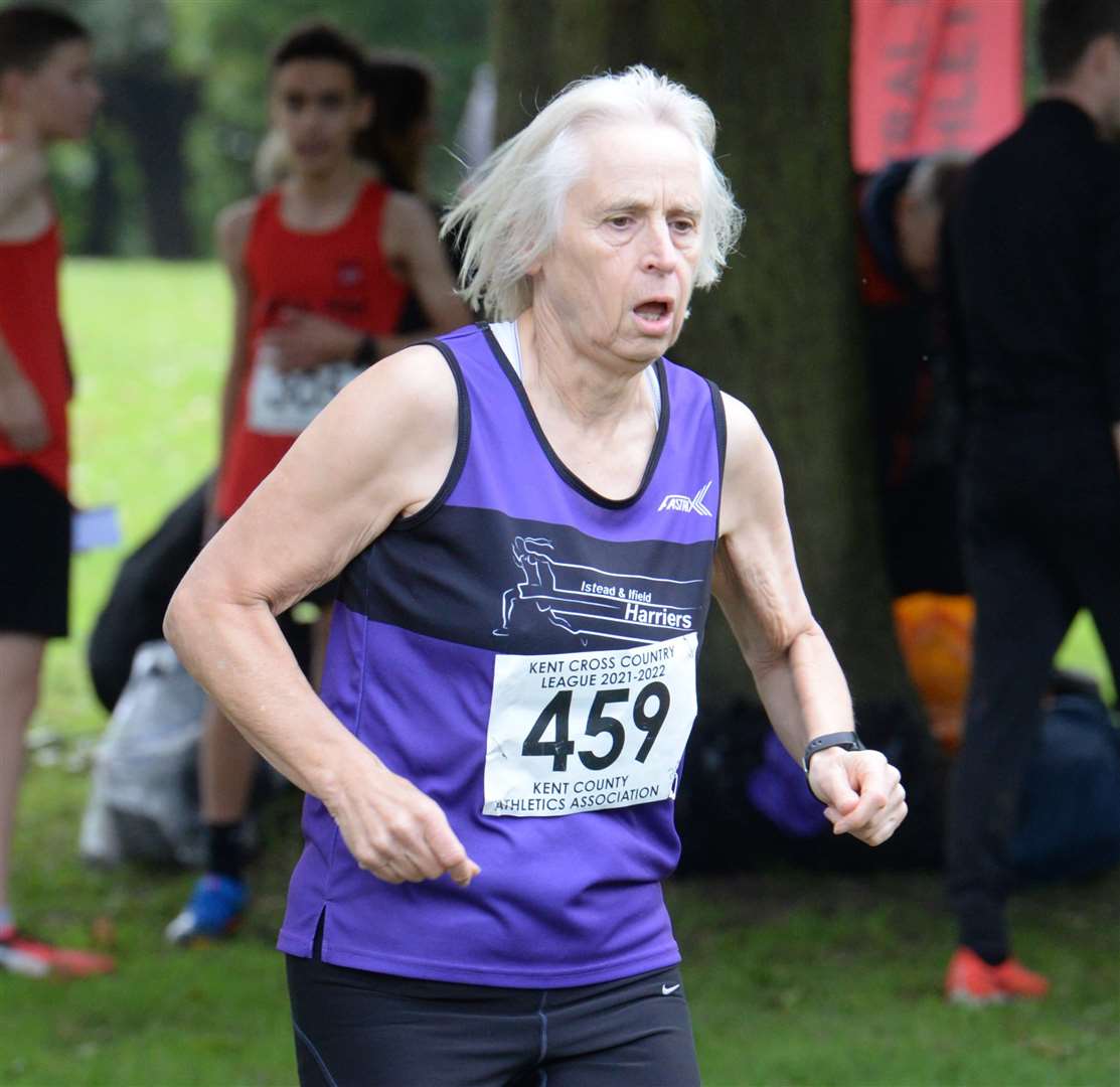 Barbara Ockendon won the women's 65 race for Istead & Ifield Harriers. Picture: Chris Davey (52348055)