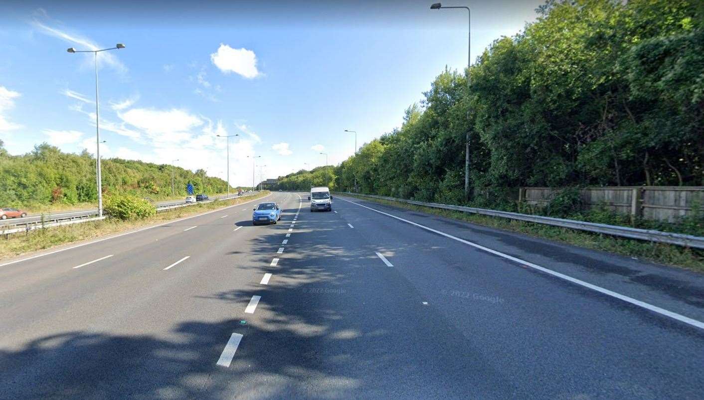 The incidents have taken place along the London-bound carriageway of the M2. Picture: Google