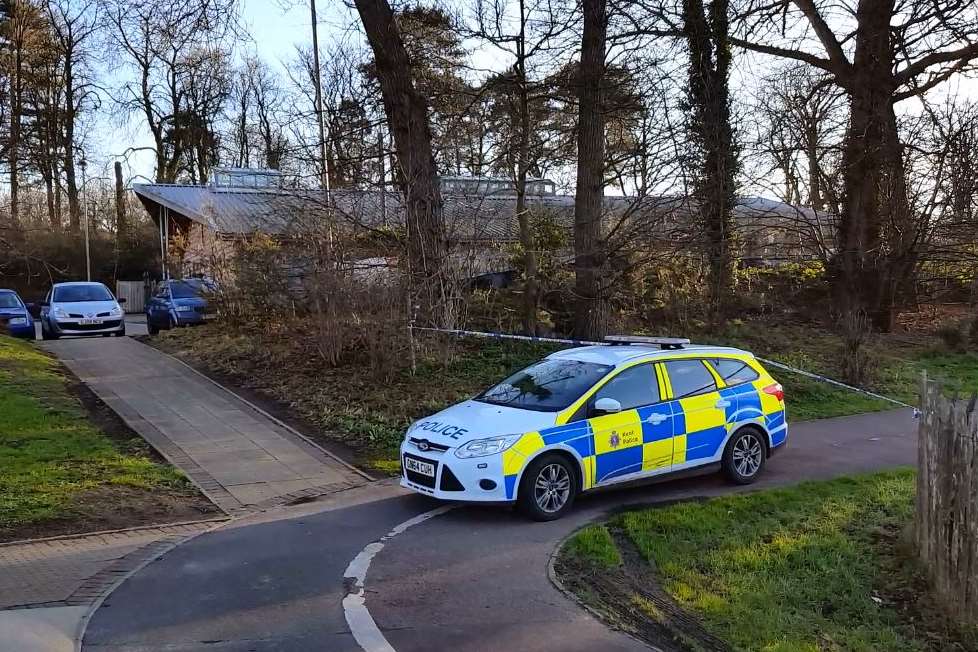 They alley in Ashford was cordoned off while police investigated
