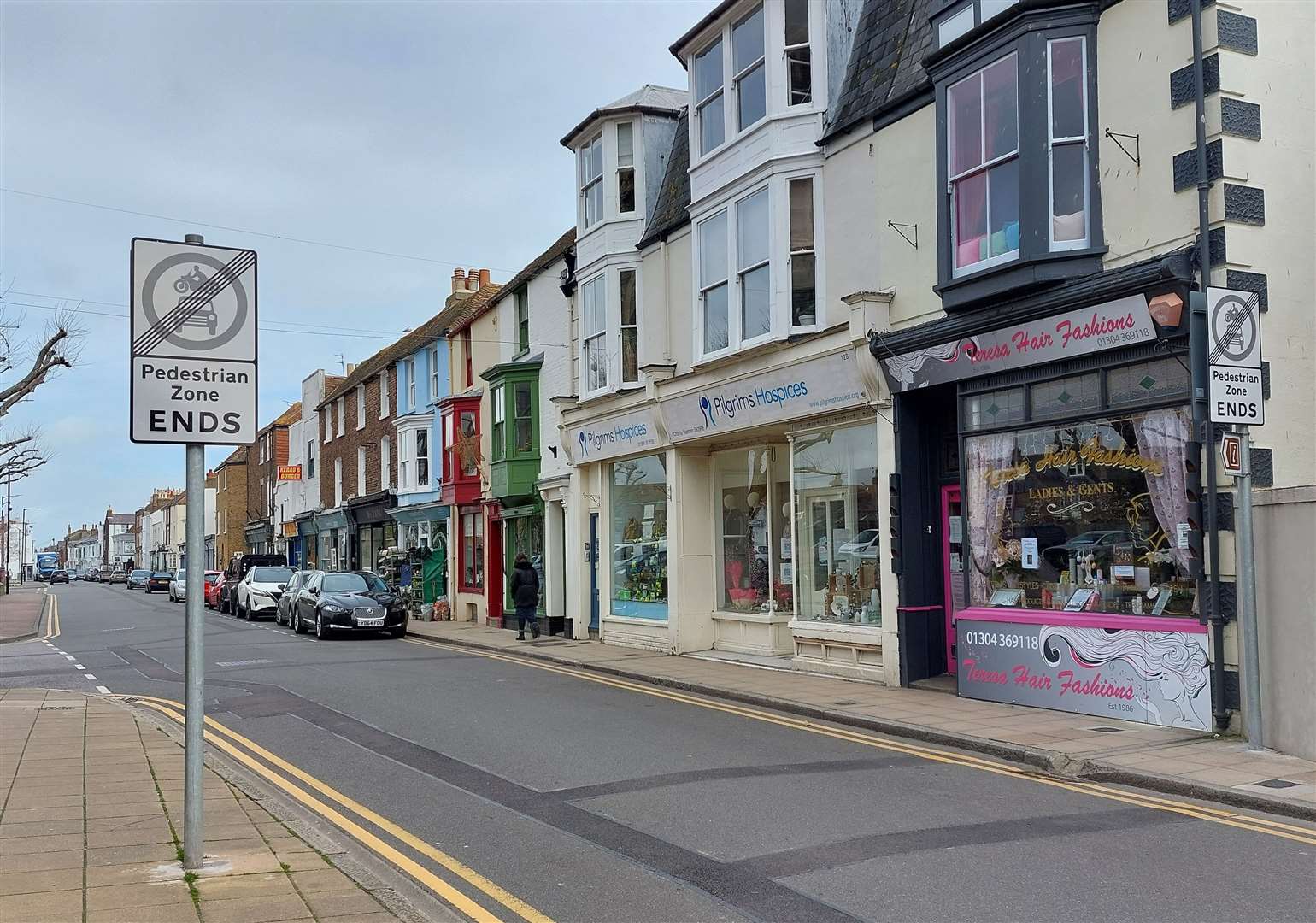 The north section of Deal High Street, from Stanhope Road and Union Road, is currently pedestrianised from 10am until 2pm on Saturdays only