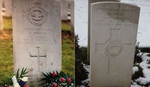 Edward Finch and Morgan Swap's graves in Durnbach War Cemetery