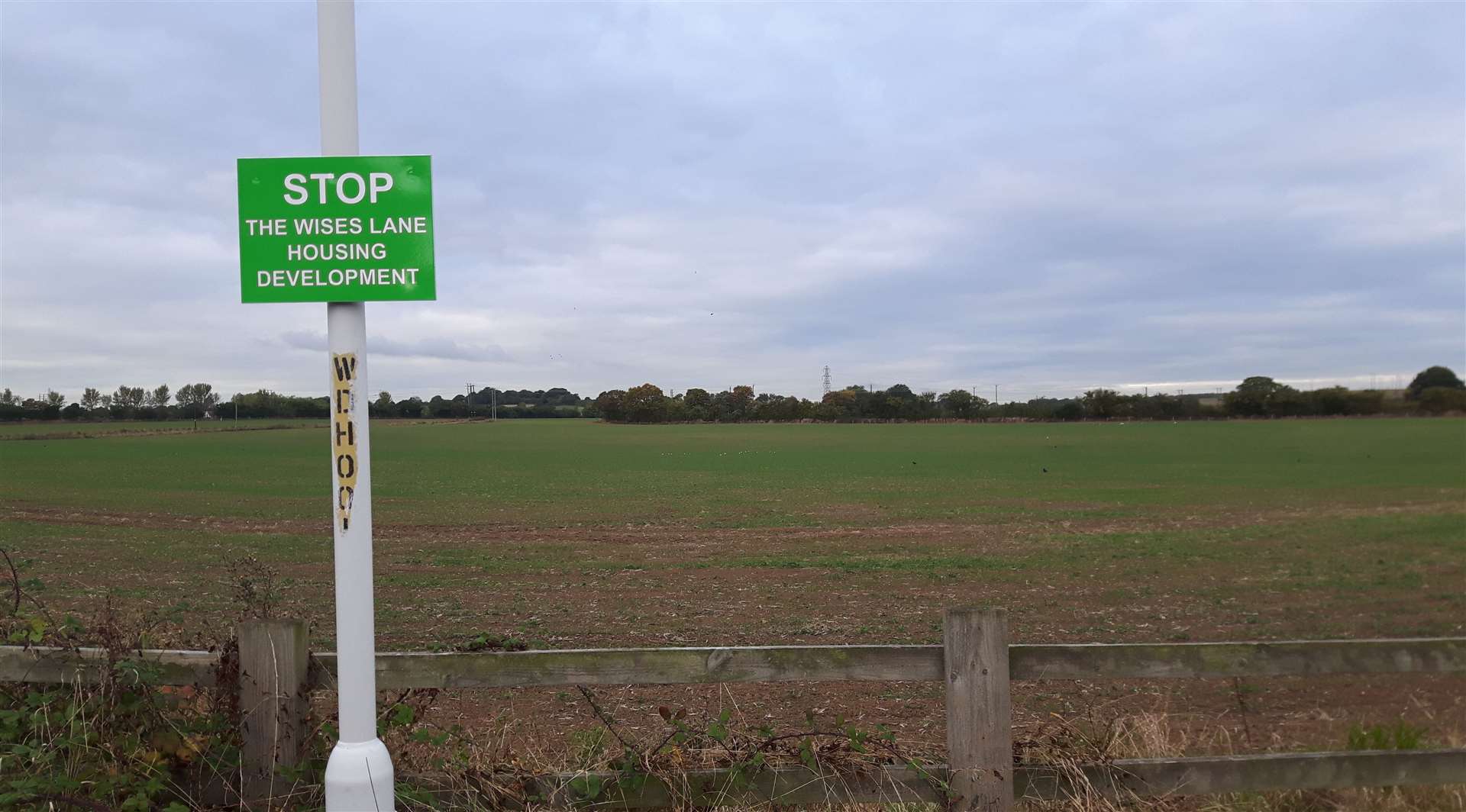The controversial site in Wises Lane, Borden. Stock image