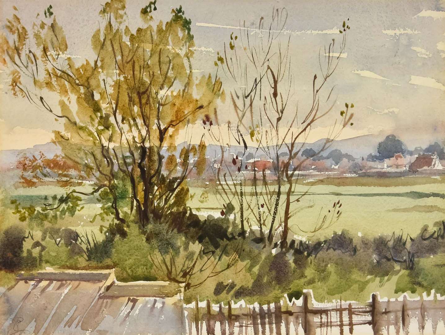 Peter Cushing's water colour 'View of the Golf Links, Whitstable' sold for £1,200