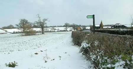 Most country roads in the county, like this one at Tenterden, are free of snow at present. Picture: GARY BROWNE