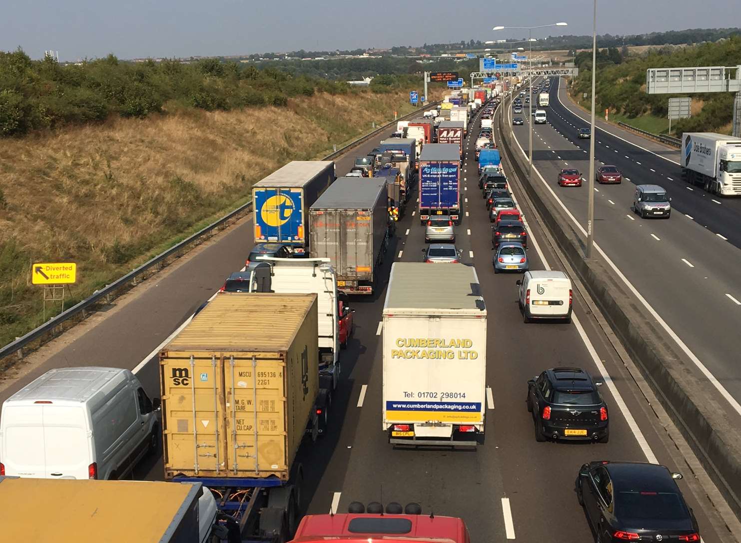 Traffic has been queueing for miles all day. Picture: Justin Scrutton
