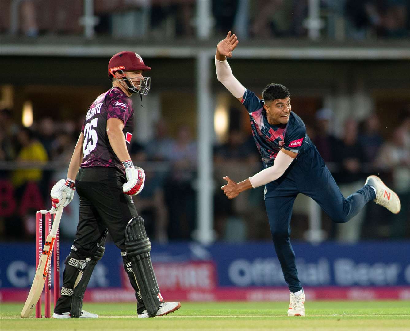 Imran Qayyum in T20 action for Kent against Somerset. Picture: Ady Kerry
