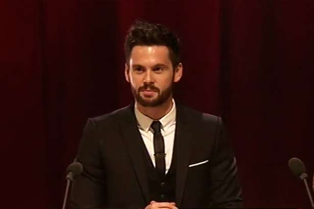 Tom Riley giving his BAFTA acceptance speech